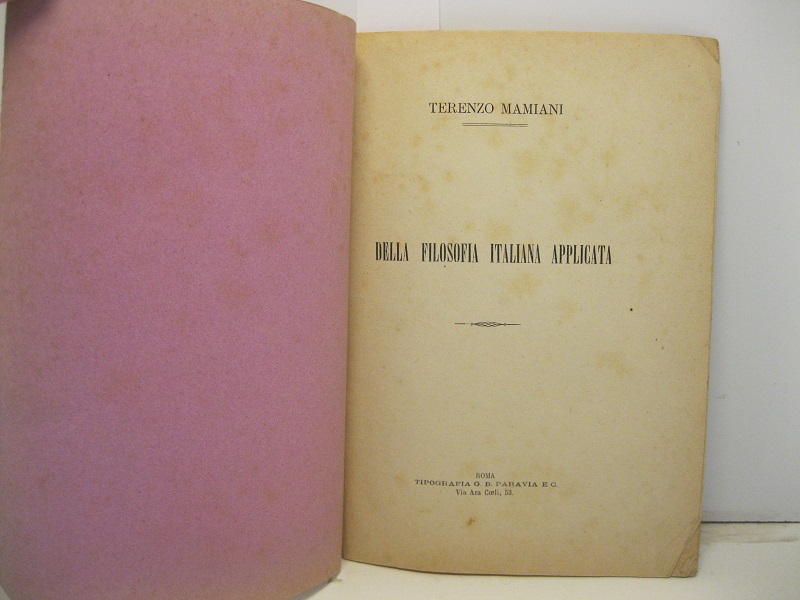 Della filosofia italiana applicata